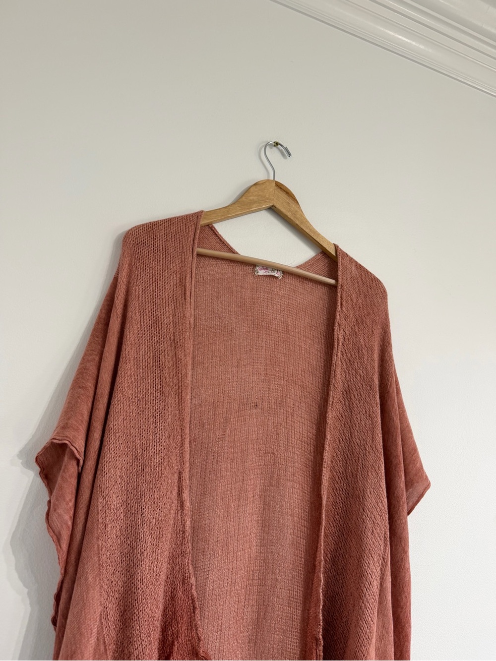Free People Day Dream Washed Kimono Open-Weave Layering Cardigan terracotta - Picture 4 of 11